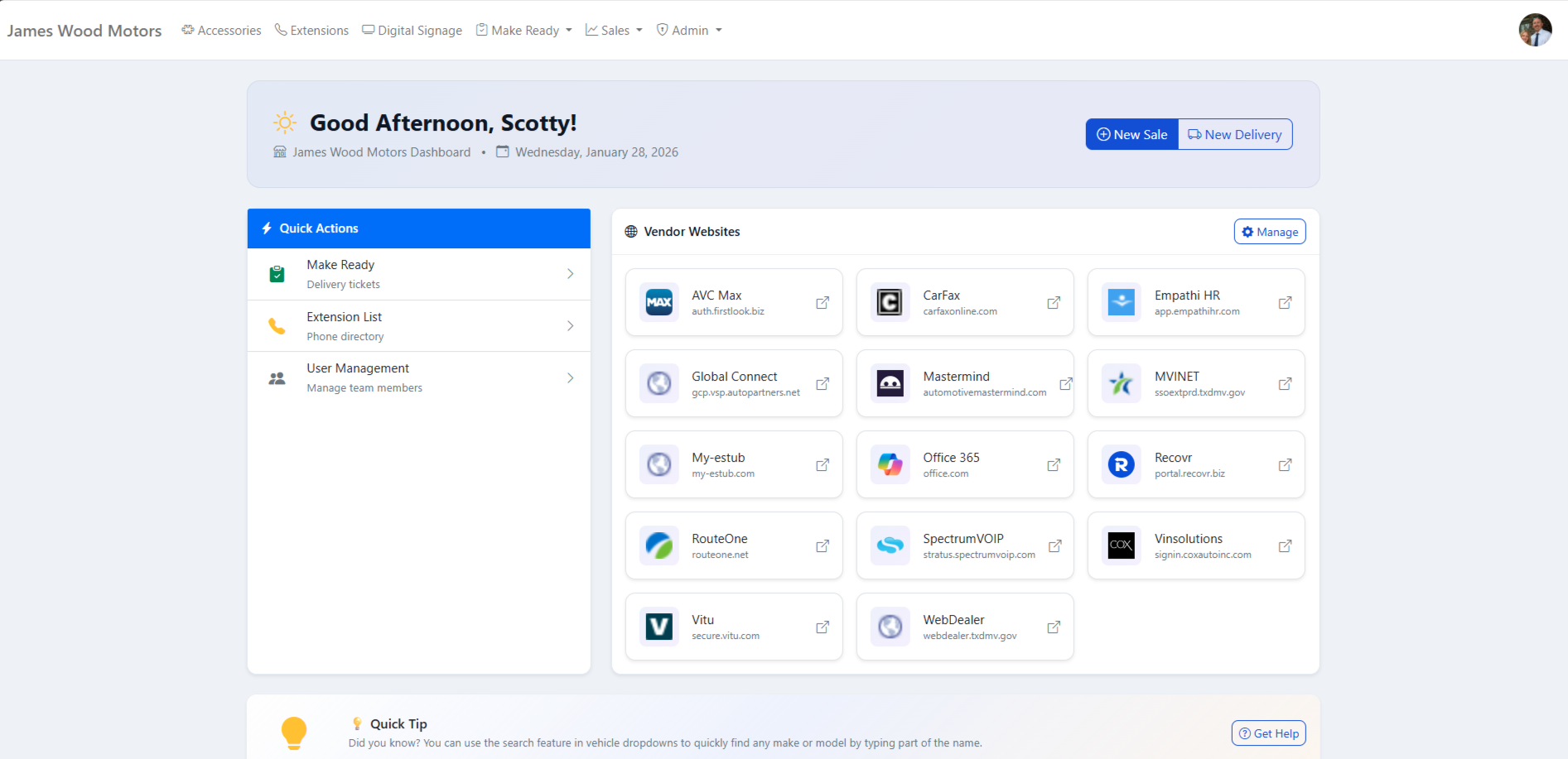 lotPro Dashboard - Dealership Operations